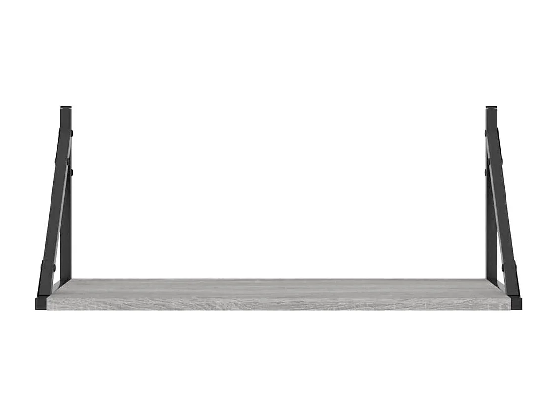 Étagères murales 2pcs sonoma gris 60x25x25,5 cm bois ingénierie