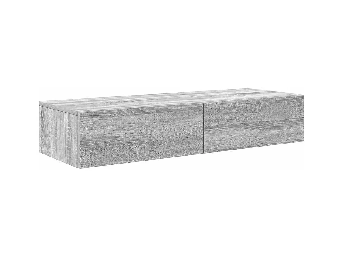 Estante de pared de madera de ingeniería gris Sonoma con cajones