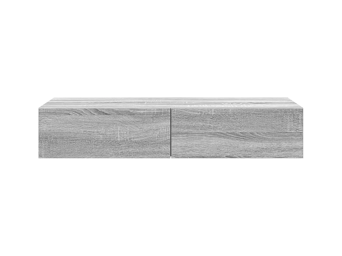 Estante de pared de madera de ingeniería gris Sonoma con cajones