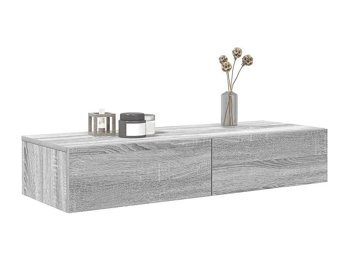 Étagère murale avec tiroirs sonoma gris bois d'ingénierie