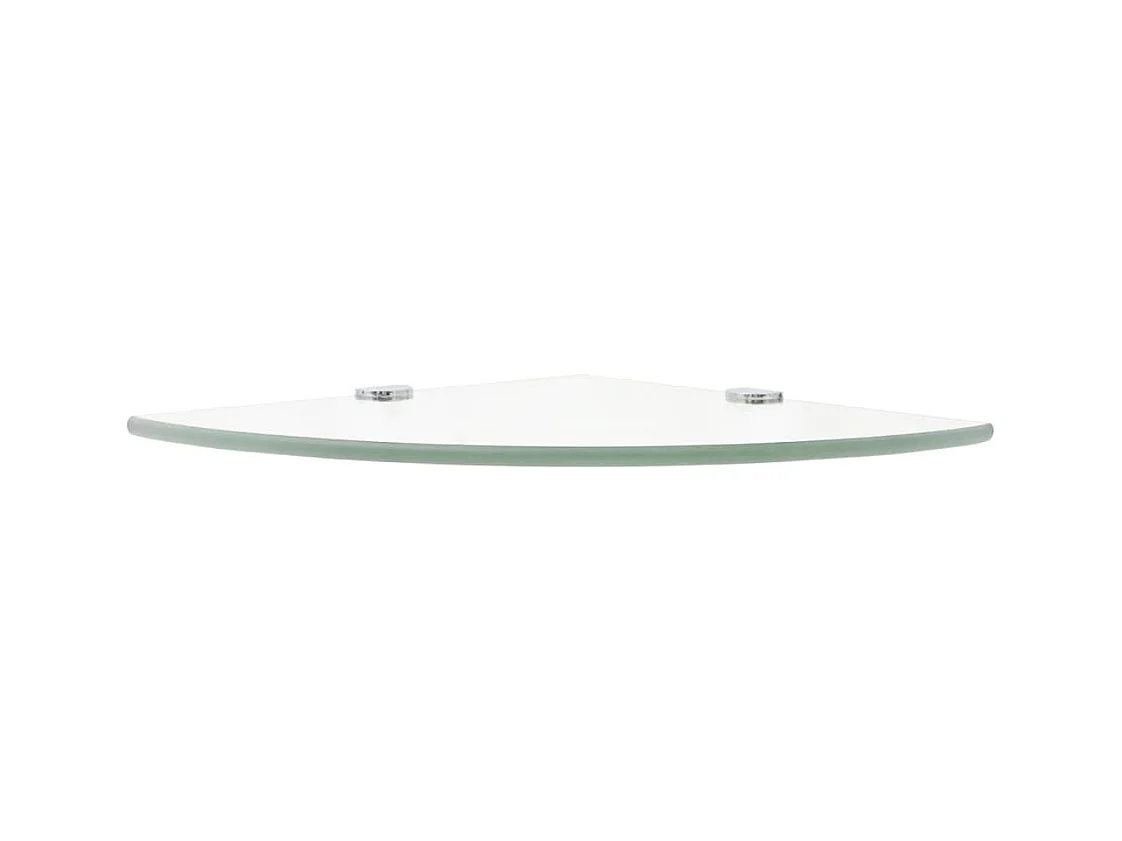 Étagères d'angle 2 pcs et supports Verre Transparent 35x35 cm