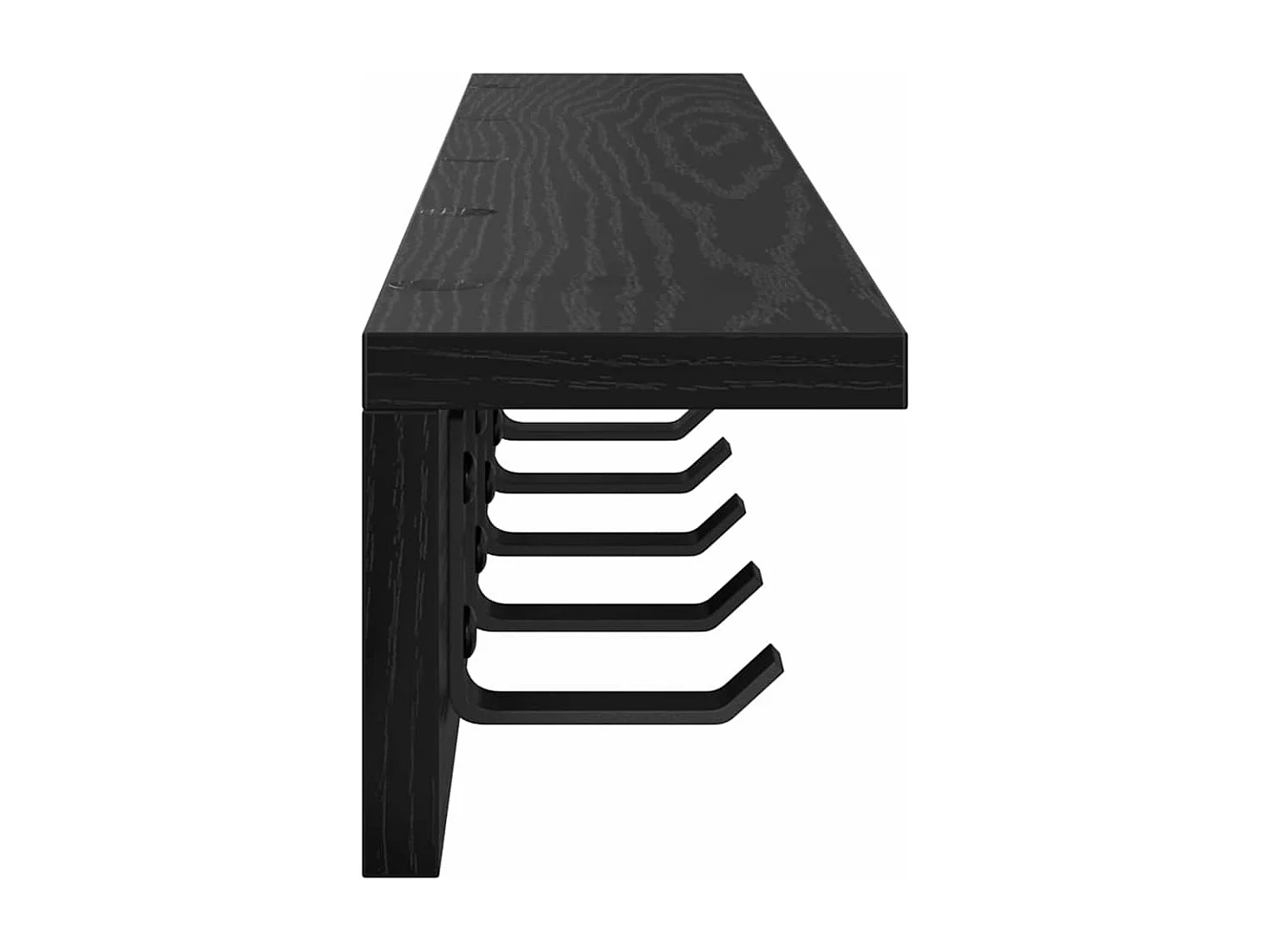 Wandkapstok met plank Zwart eiken 80 x 10,5 x 10,5 cm