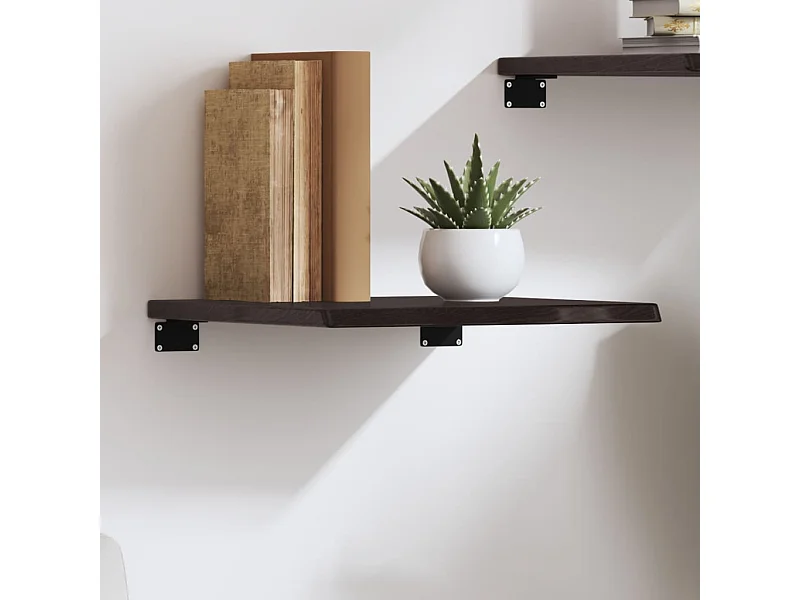 Estante de pared marrón oscuro 40x40x2 cm madera maciza de roble tratado