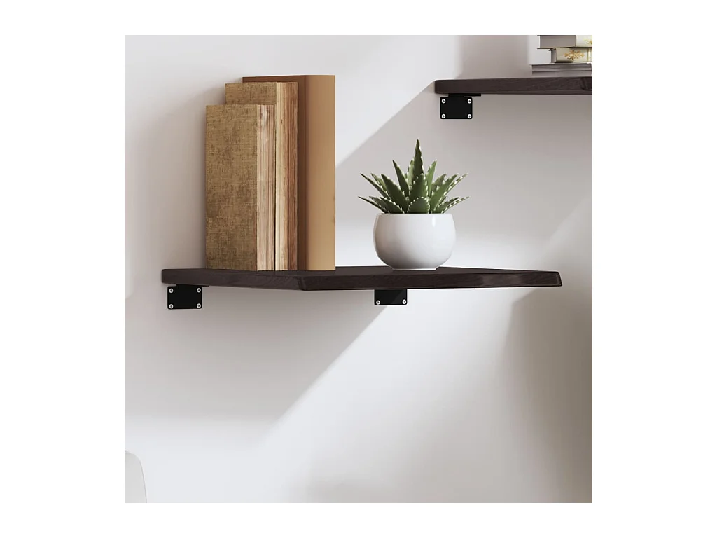 Estante de pared marrón oscuro 40x40x2 cm madera maciza de roble tratado
