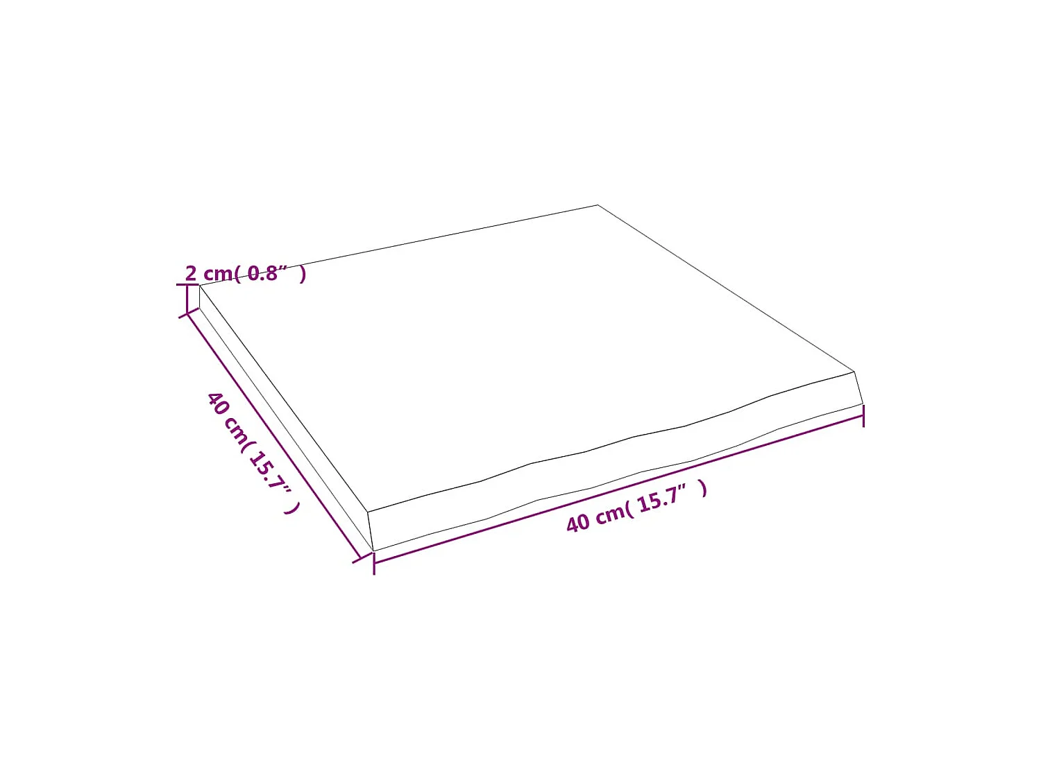 Estante de pared marrón oscuro 40x40x2 cm madera maciza de roble tratado