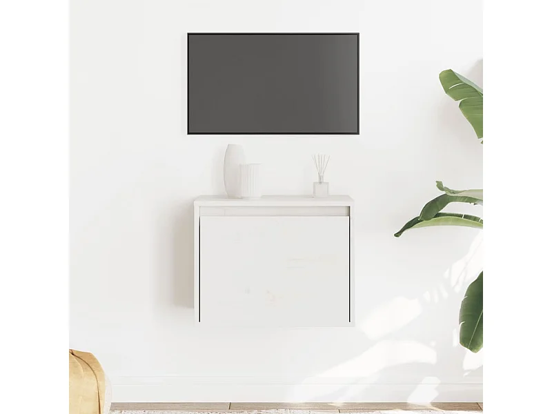 Wandkast Wit 45x30x35 cm Massief grenenhout