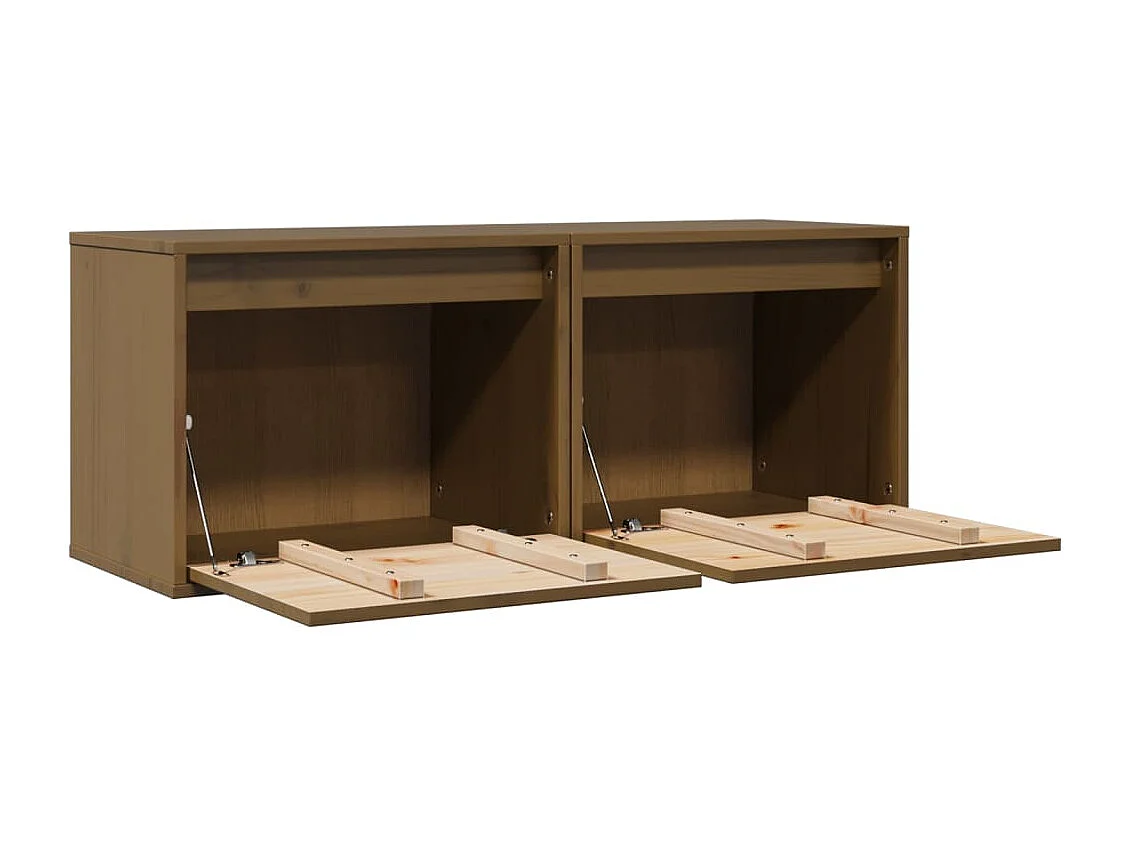 armarios de pared marrón miel de 45 x 30 x 35 cm, madera maciza de pino.