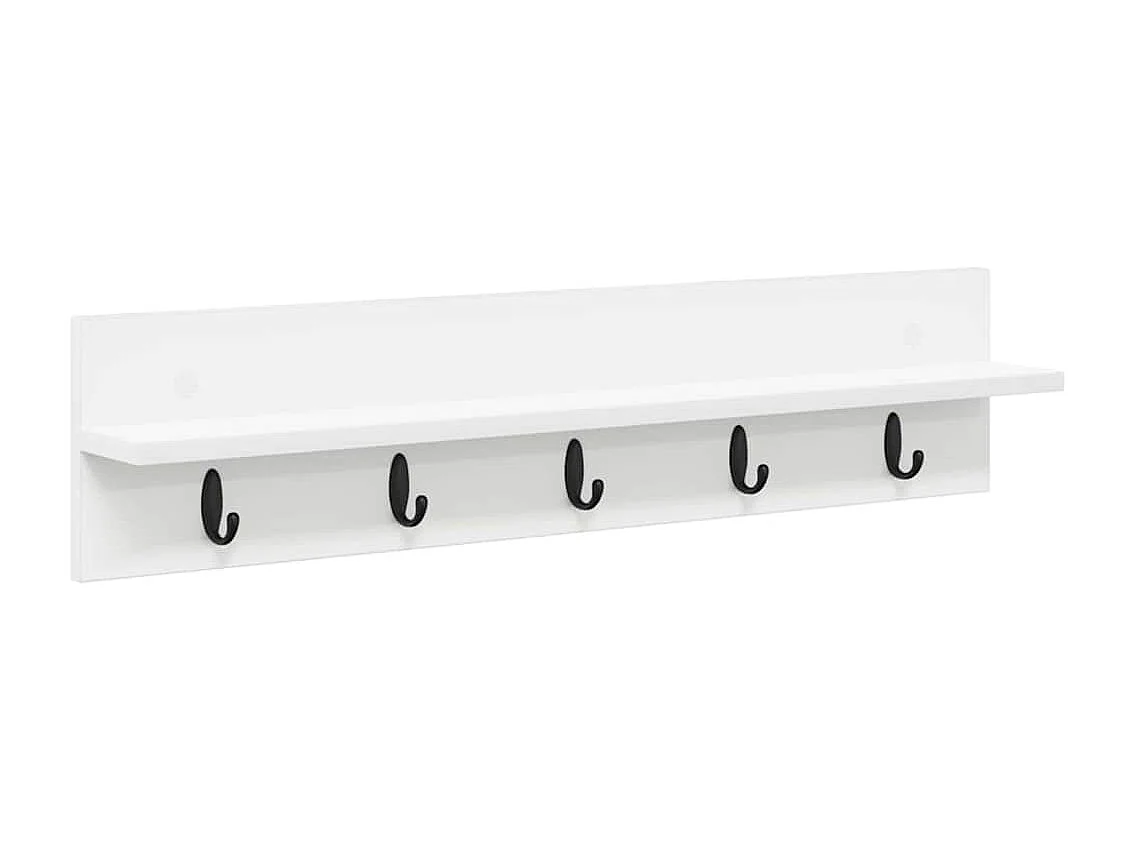 Perchero de pared Blanco 80 x 10,5 x 18 cm Madera de ingeniería