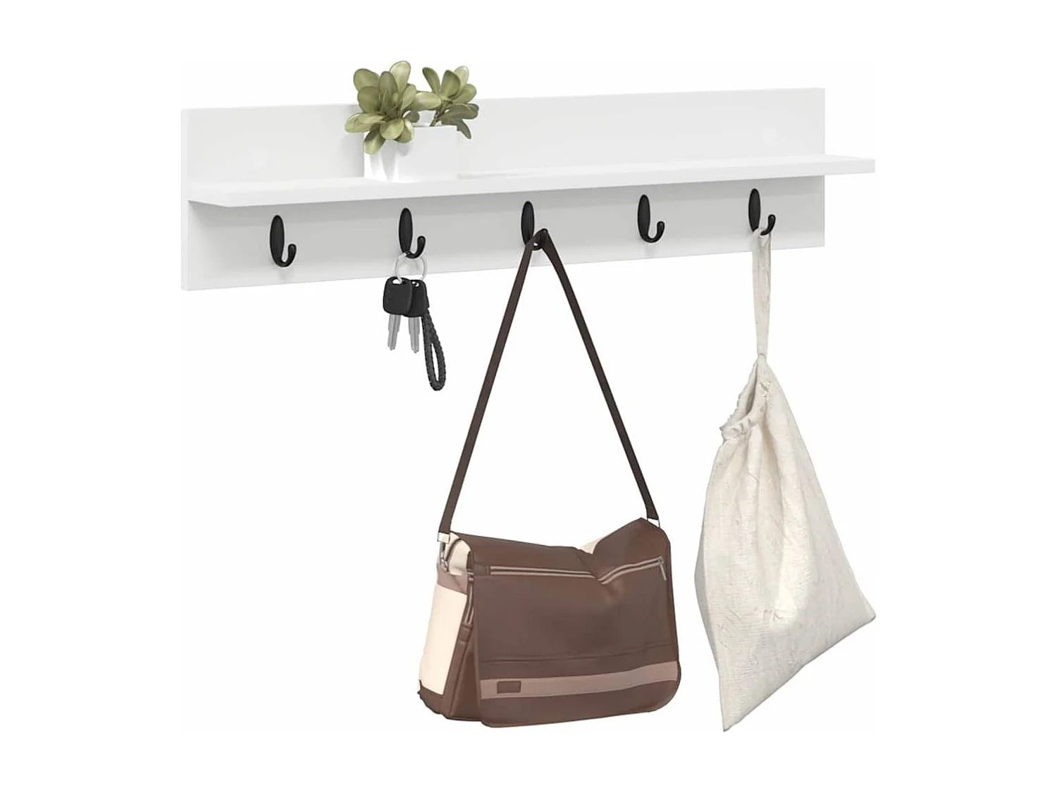 Perchero de pared Blanco 80 x 10,5 x 18 cm Madera de ingeniería