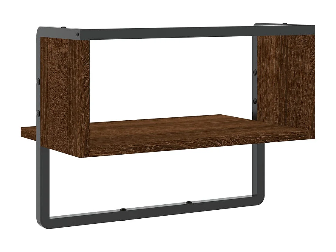 Étagère murale avec barre chêne marron 40x25x30 cm