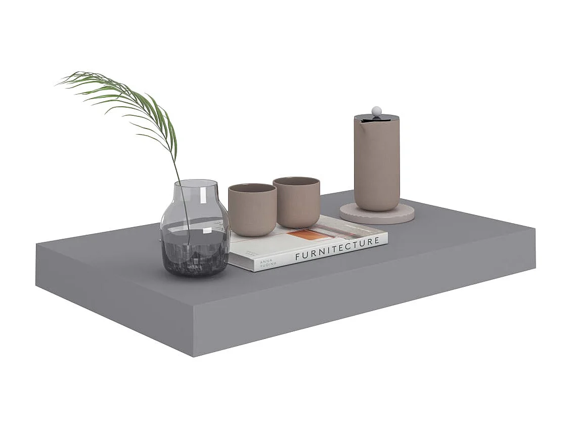Étagère murale flottante gris 40x23x3,8 cm MDF