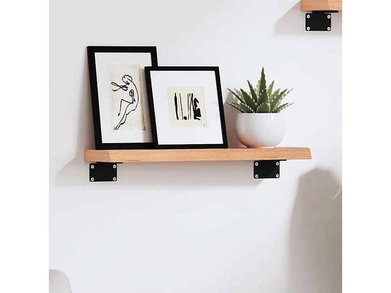 Lichtbruine wandplank 40x10x2 cm massief behandeld eikenhout