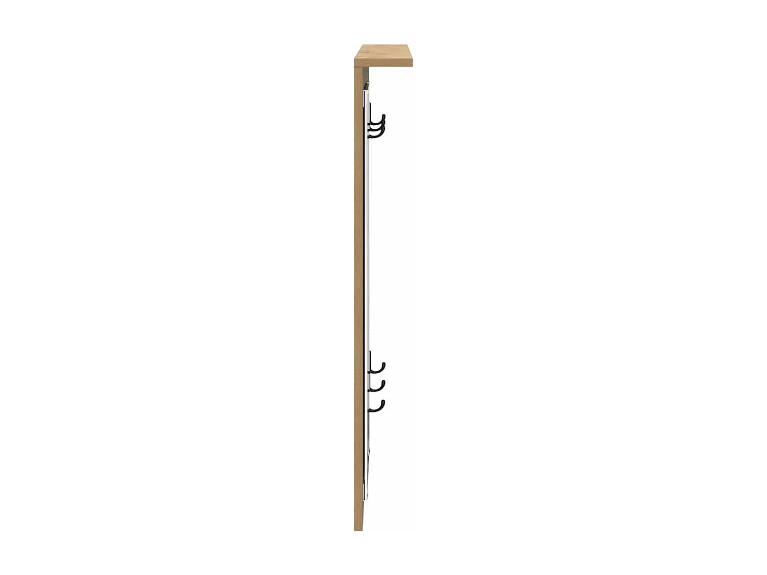 Appendiabiti da parete con specchio, rovere lavorato a mano, 84 x 10 x 80 cm