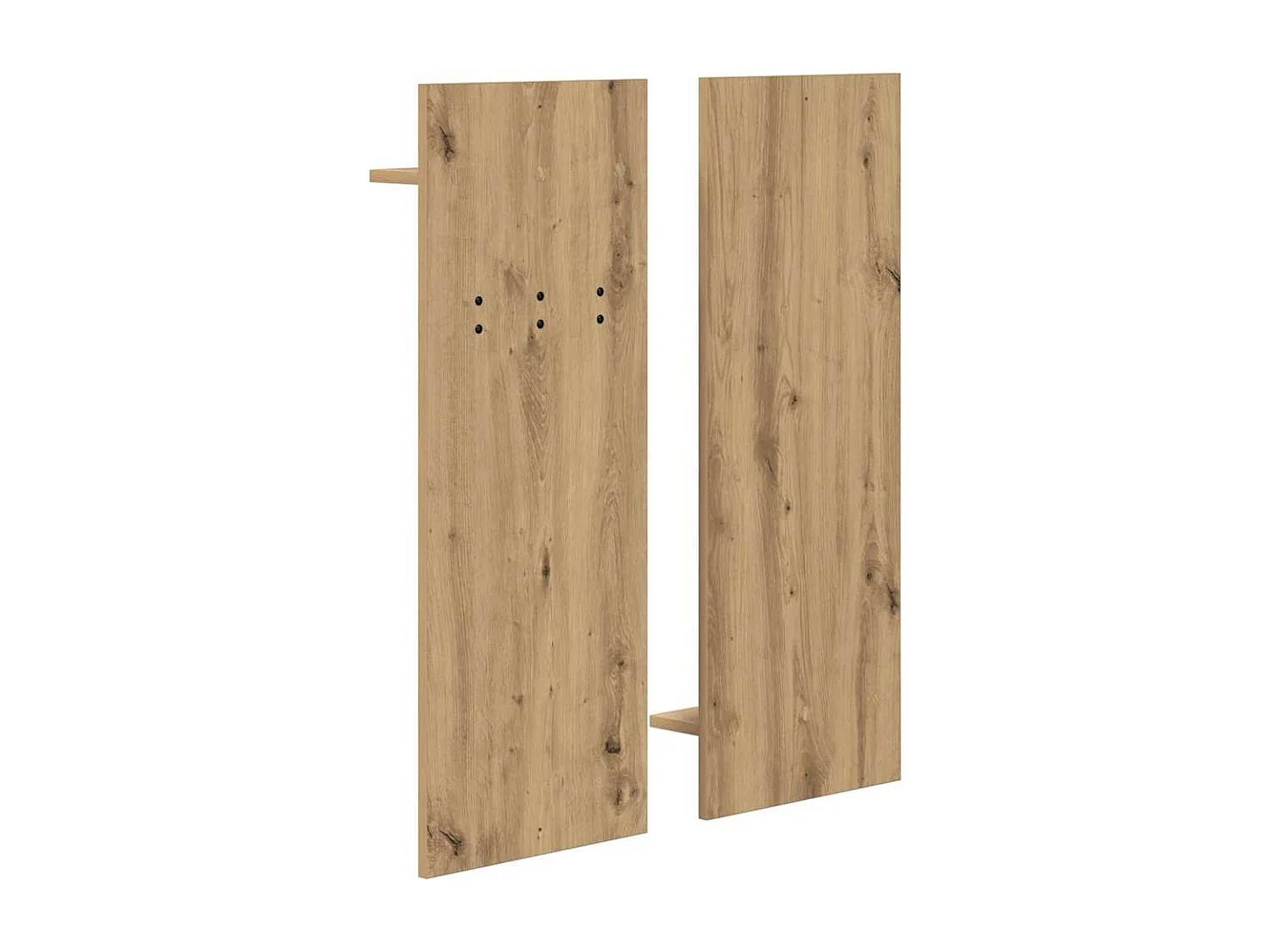 Appendiabiti da parete con specchio, rovere lavorato a mano, 70 x 10 x 90 cm