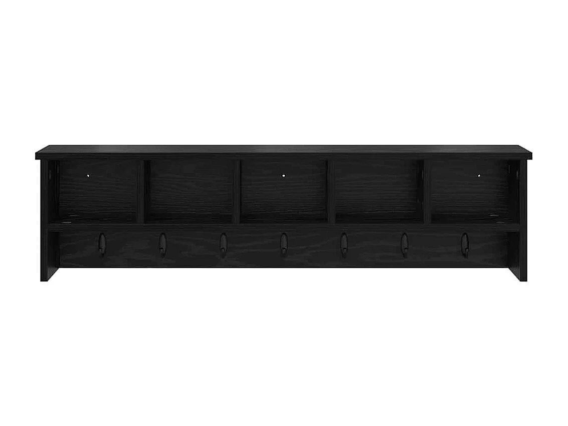 Appendiabiti da parete con ripiano Rovere nero 100 x 16 x 26 cm