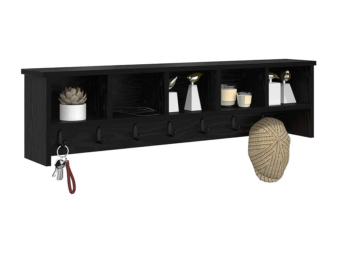 Porte-manteau mural avec étagère Chêne noir 100 x 16 x 26 cm