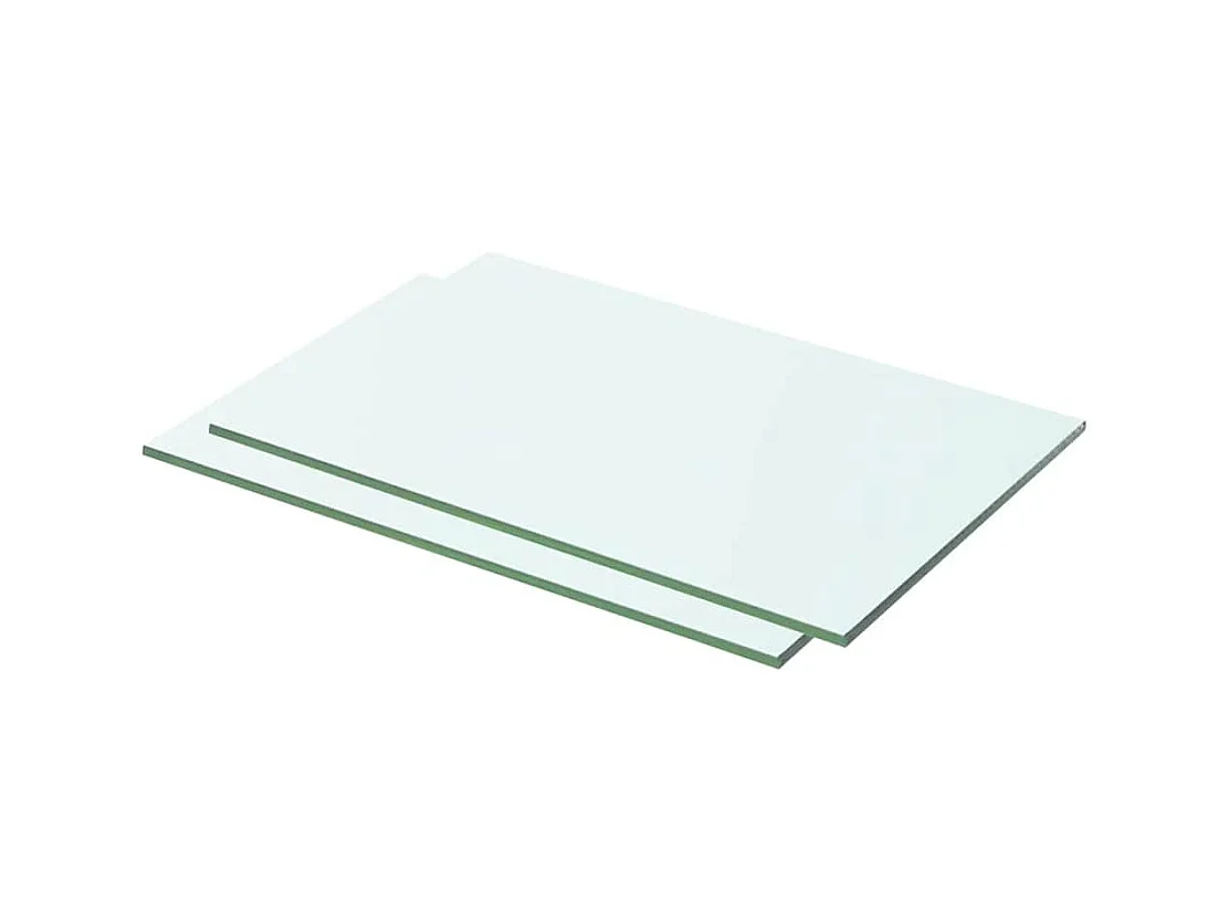 Plankpanelen 2 stuks transparant glas 50x25 cm