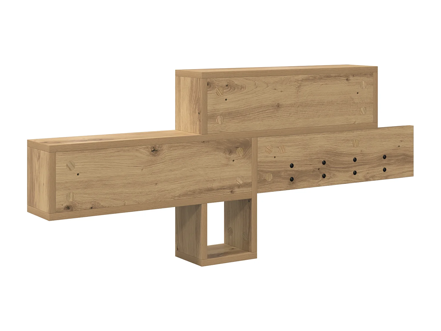 Perchero de pared de roble hecho a mano 100 x 12 x 43,5 cm