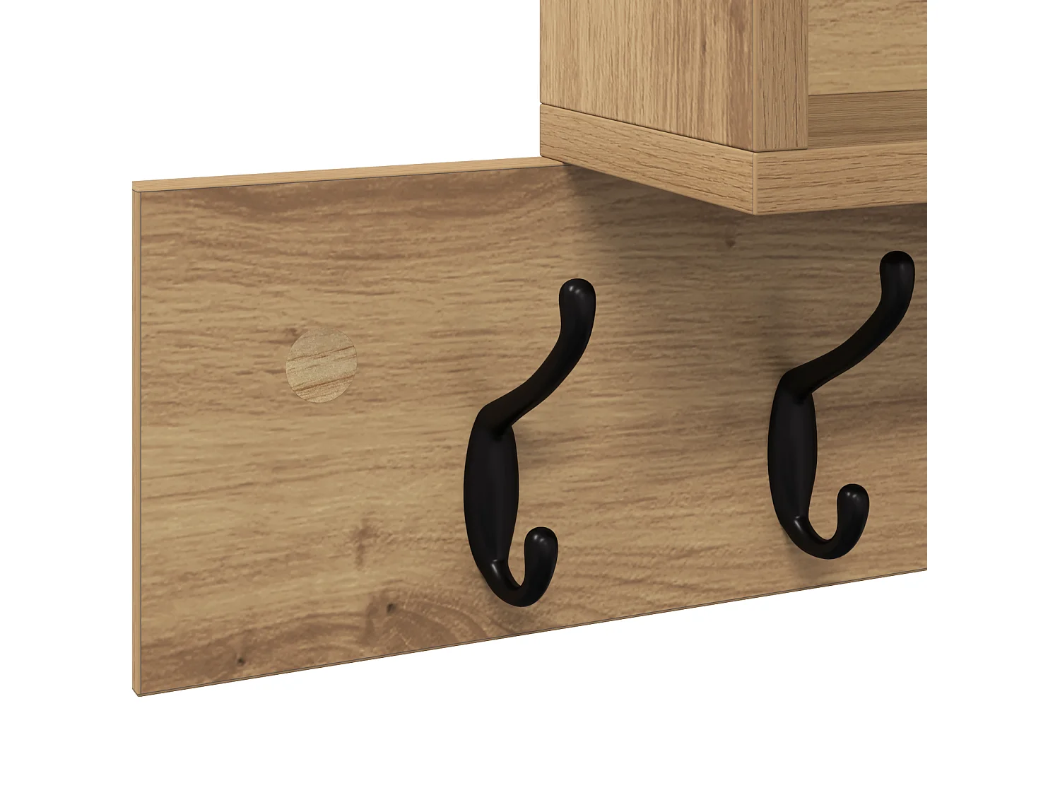 Appendiabiti da parete in rovere fatto a mano 100 x 12 x 43,5 cm