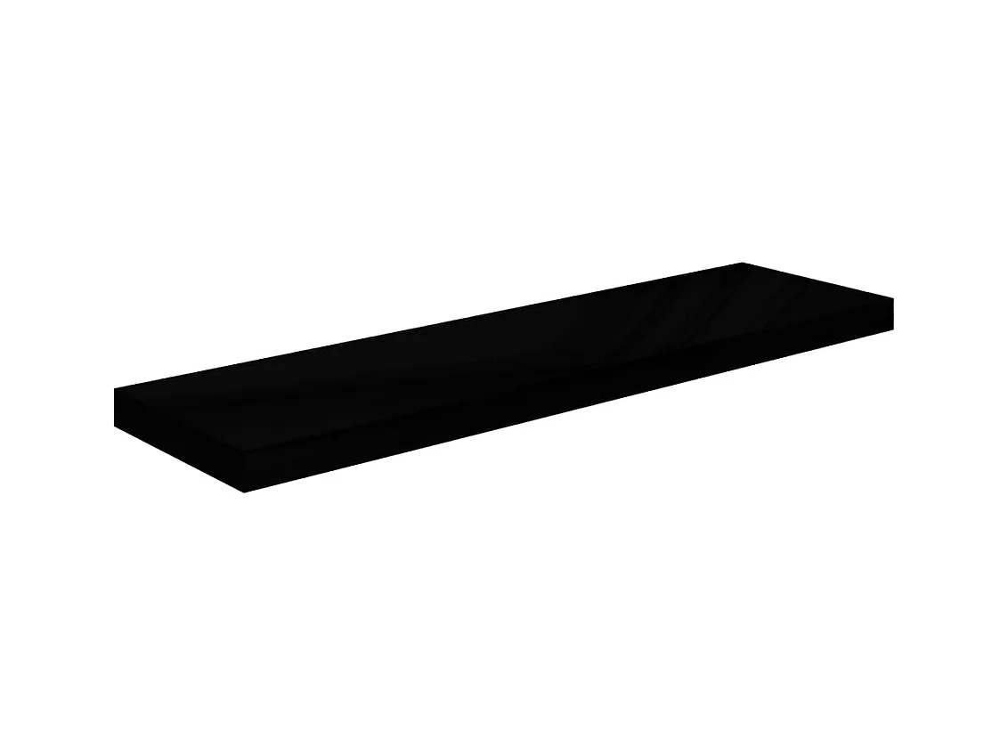 Zwevende wandplank 4 stuks glanzend zwart 90x23,5x3,8 cm MDF