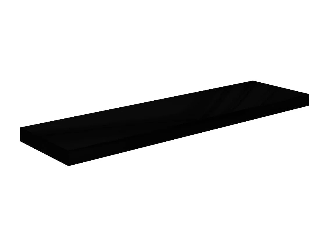 Étagère murale flottante 4 pcs Noir brillant 90x23,5x3,8 cm MDF