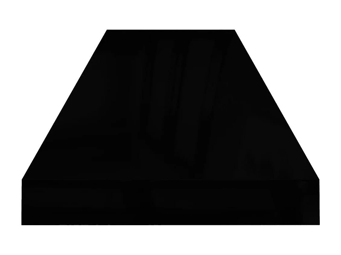 Étagère murale flottante 4 pcs Noir brillant 90x23,5x3,8 cm MDF