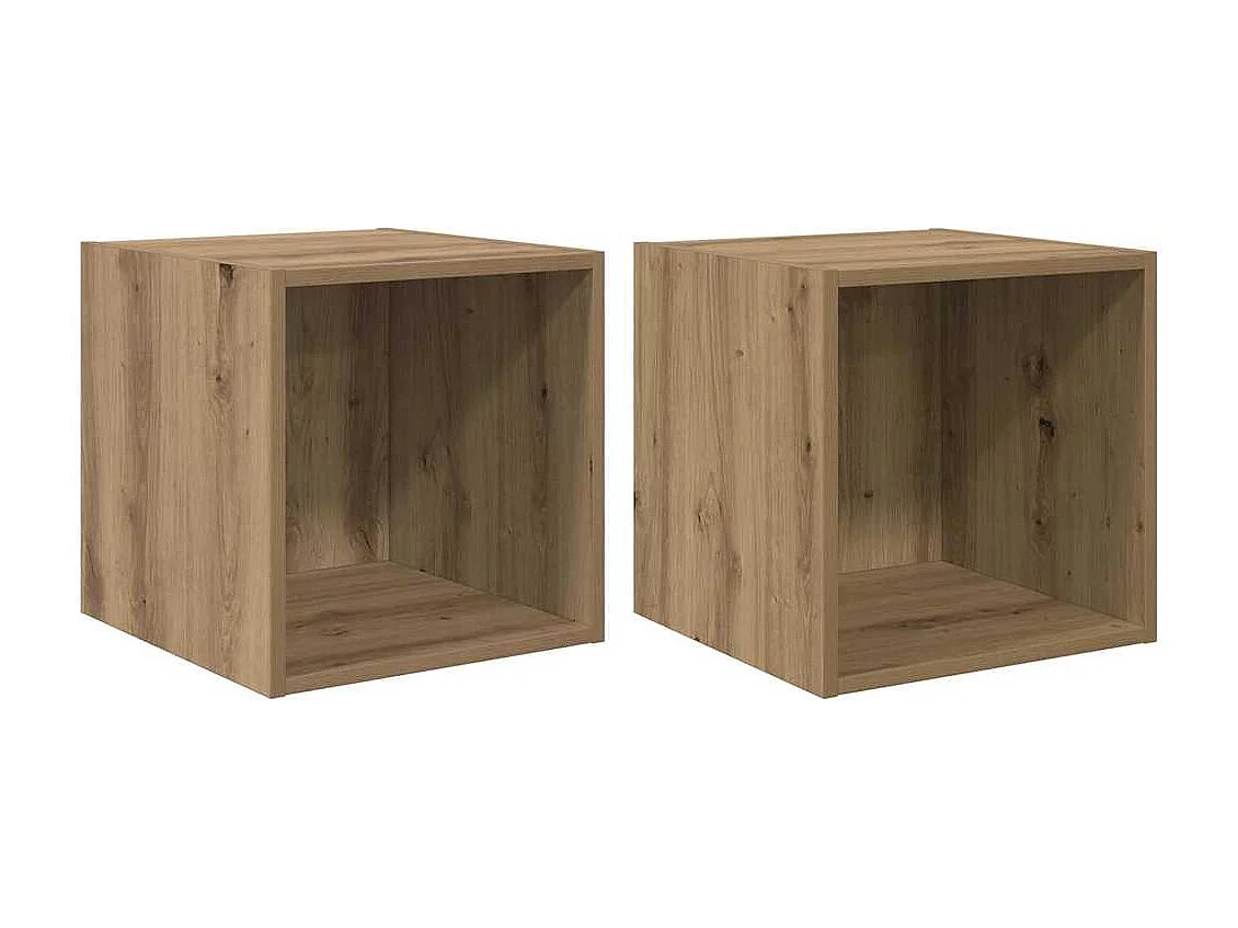 Pensile con mensola 2 pezzi rovere artigianale 37 x 37 x 37 cm