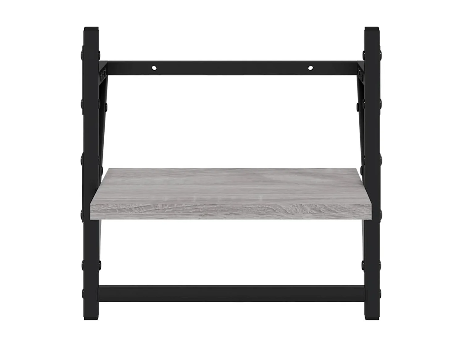 Étagères murales avec barres 2 pcs sonoma gris 30x25x30 cm