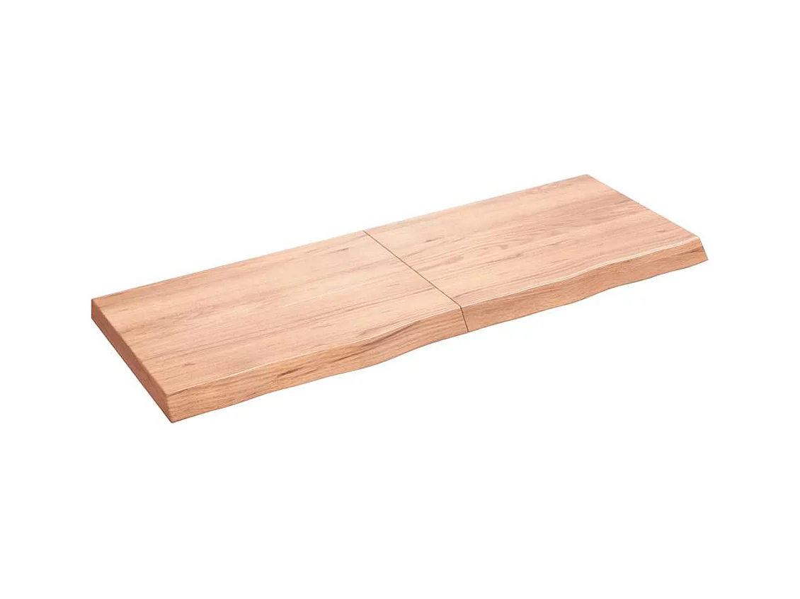 Étagère murale marron clair bois chêne massif traité