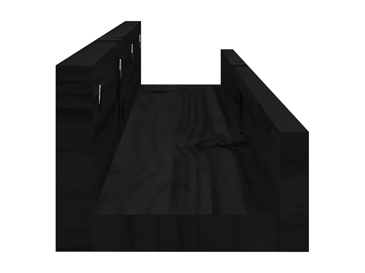 Wandplanken 2 stuks Zwart 80x12x9 cm Massief grenenhout