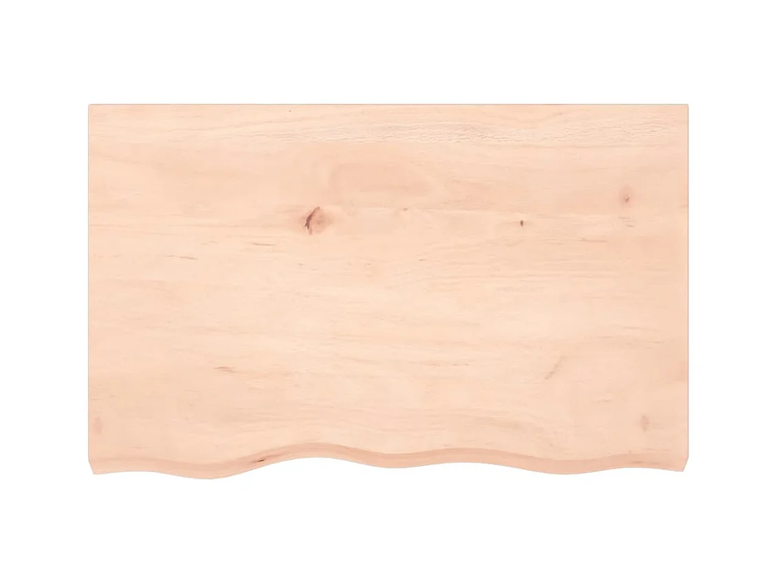 Mensola da parete 80x50x(2-6) cm in legno massello di rovere non trattato