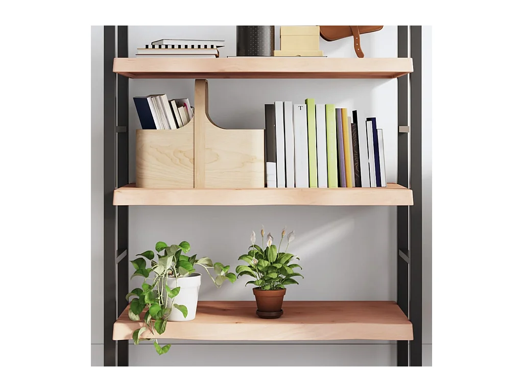 Étagère murale 80x50x(2-6) cm bois de chêne massif non traité