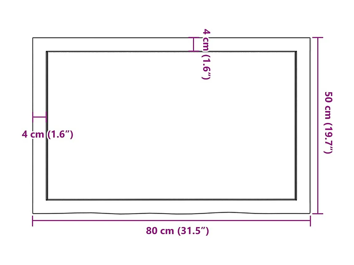 Estante de pared 80x50x(2-6) cm madera maciza de roble sin tratar