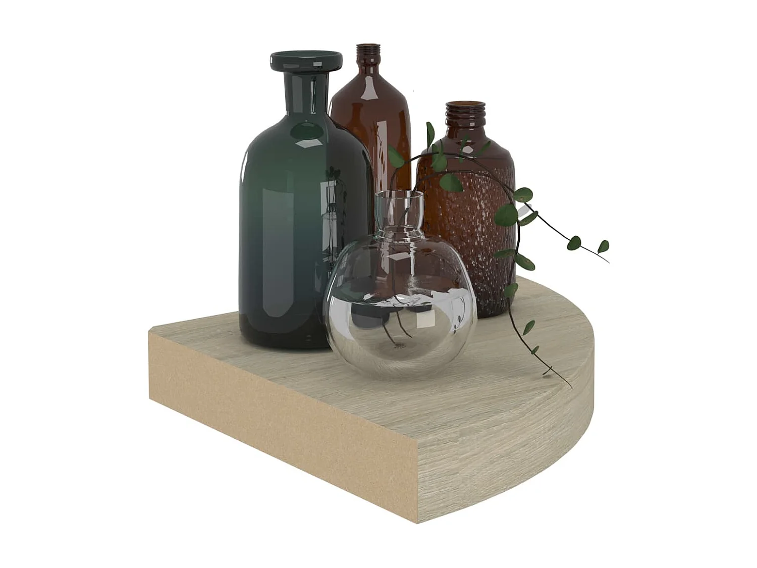 Zwevende hoekplanken 2 stuks eiken 25x25x3,8 cm MDF