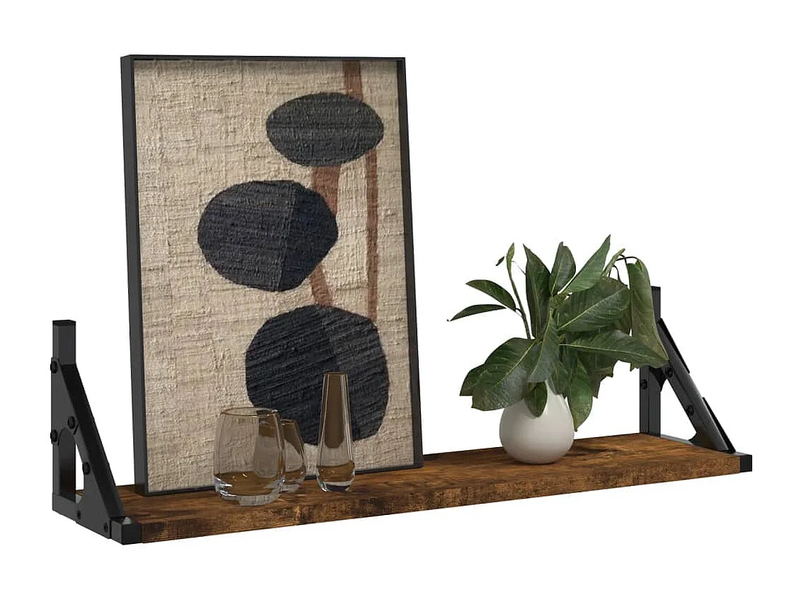 Étagères murales 2 pcs chêne fumé 60x15x15,5 cm