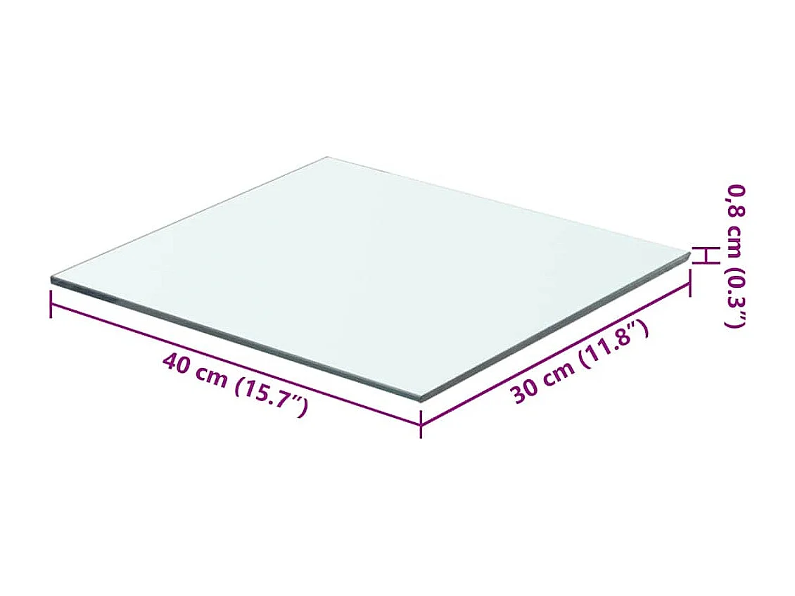 Plankpanelen 2 stuks Transparant glas 40 x 30 cm