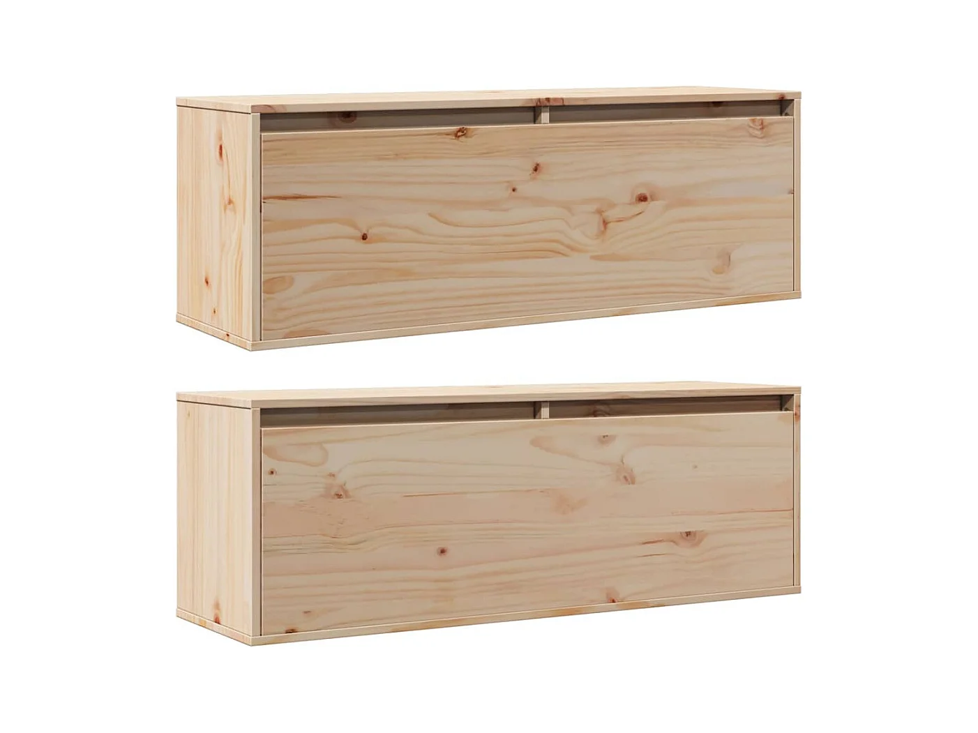 Armarios de pared 2 uds 100x30x35 cm Madera maciza de pino