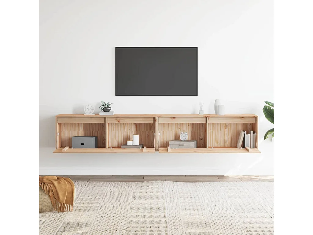 Pensili 2 pz 100x30x35 cm Legno massello di pino