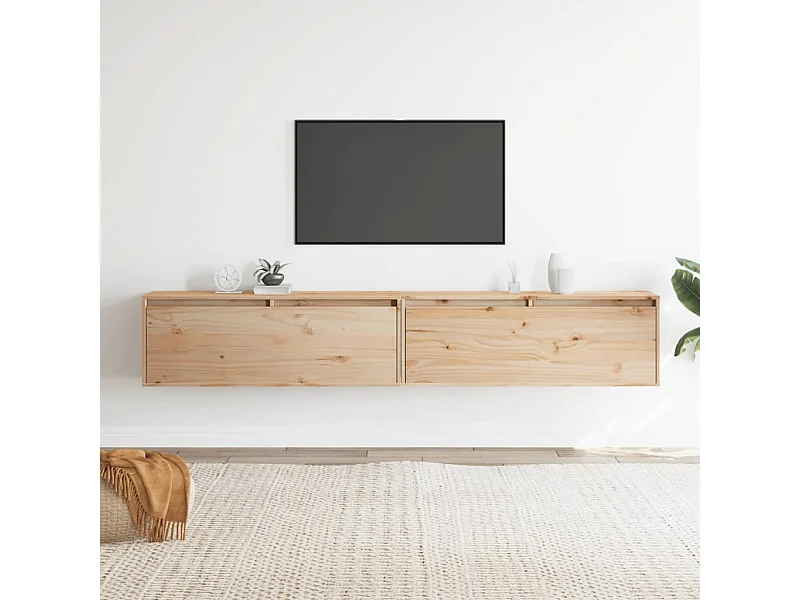 Armoires murales 2 pcs 100x30x35 cm Bois de pin massif