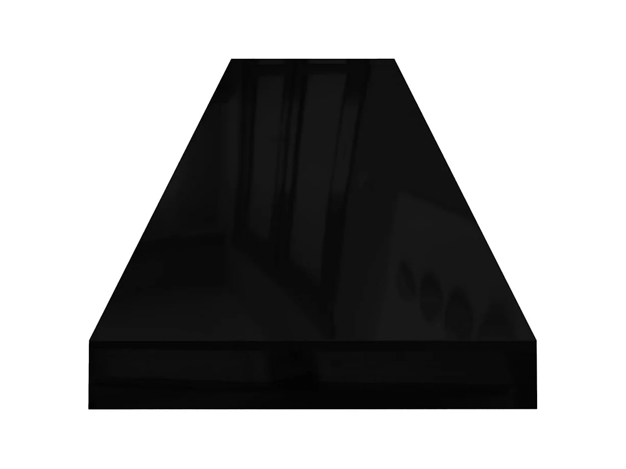 Zwevende wandplank 2 stuks glanzend zwart 120x23,5x3,8cm MDF