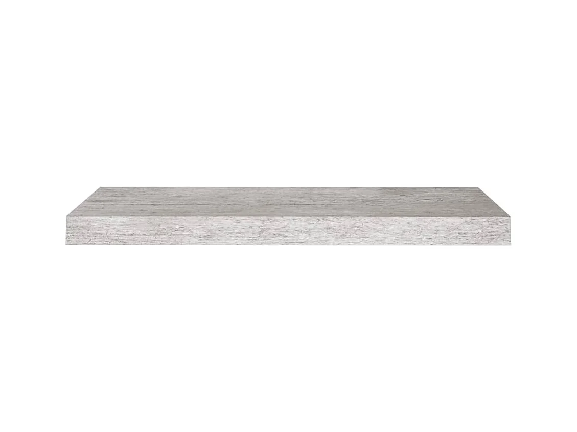 Mensole da parete sospese 2 pezzi grigio cemento 60x23,5x3,8 cm MDF