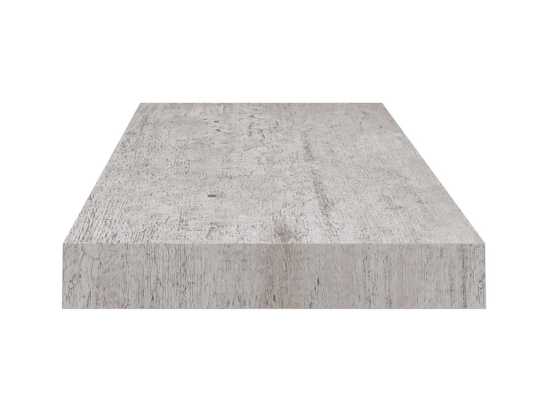 Mensole da parete sospese 2 pezzi grigio cemento 60x23,5x3,8 cm MDF