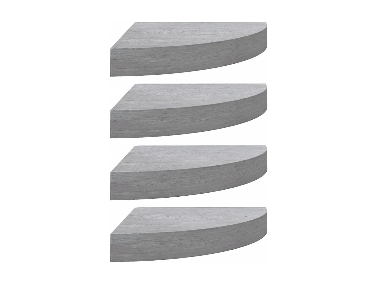 Étagères d'angle murales 4 pcs Gris béton 25x25x3,8 cm MDF