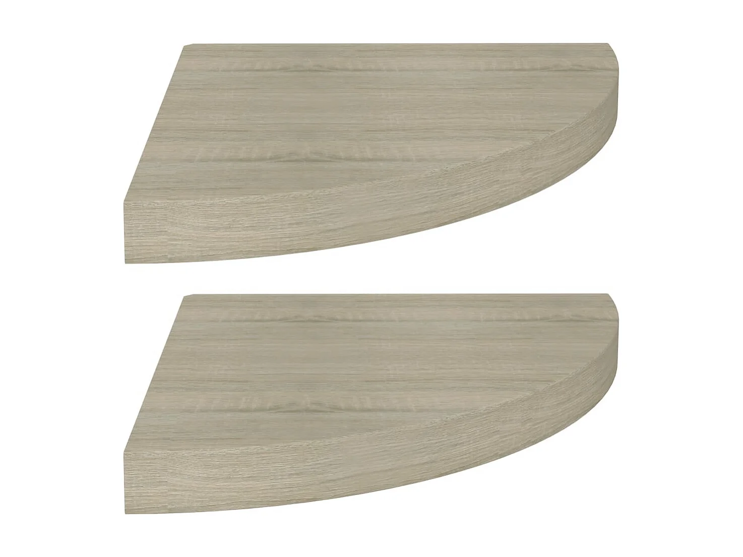 Estantes flotantes de esquina 2 piezas roble 35x35x3,8 cm MDF