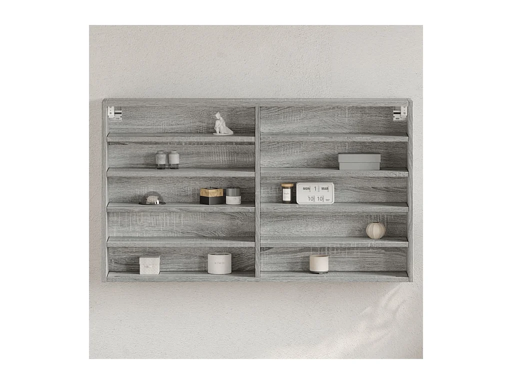 Armoire à vitrine sonoma gris 100x15x58 cm bois d'ingénierie