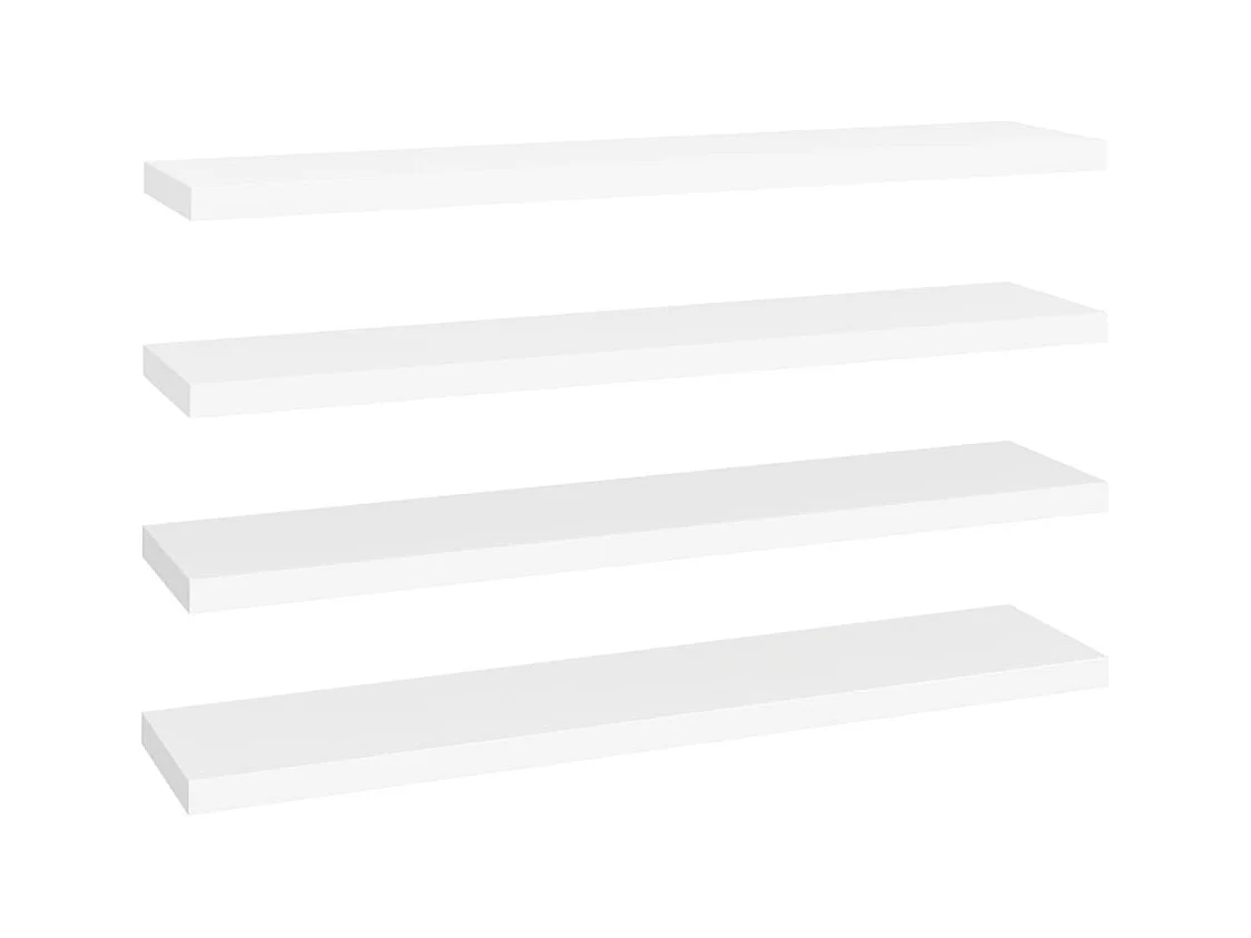 Estantes de pared flotantes 4 piezas blanco 120x23,5x3,8 cm MDF