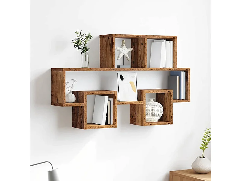 Étagère Murale Bois ancien 82 x 15 x 51 cm Bois d'ingénierie