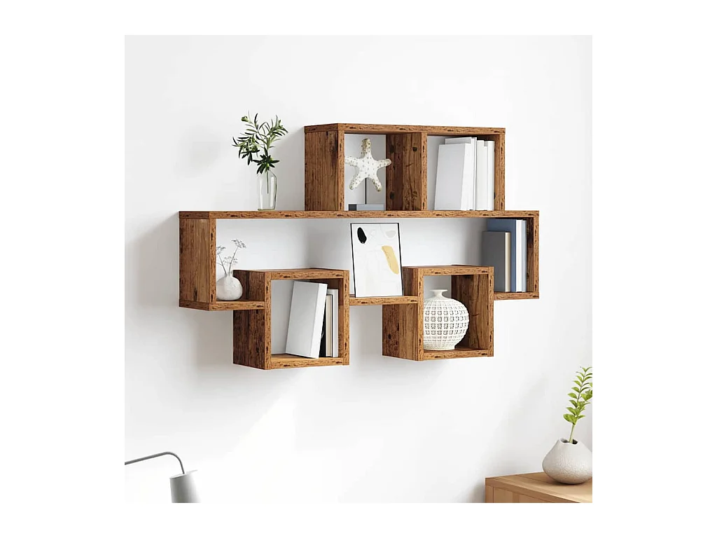 Mensola da parete in legno antico 82 x 15 x 51 cm in legno ingegnerizzato