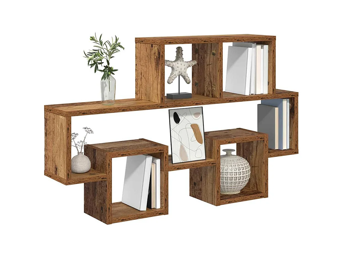 Mensola da parete in legno antico 82 x 15 x 51 cm in legno ingegnerizzato