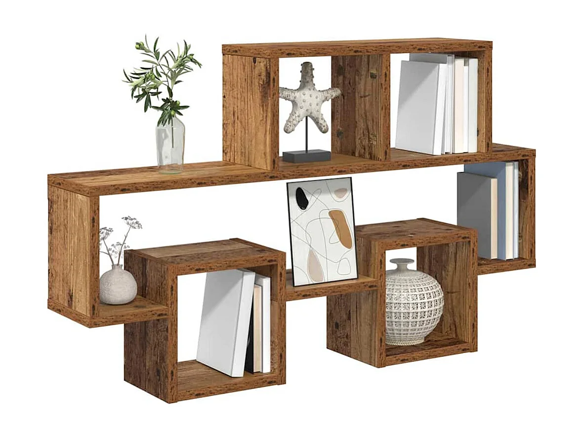 Mensola da parete in legno antico 82 x 15 x 51 cm in legno ingegnerizzato